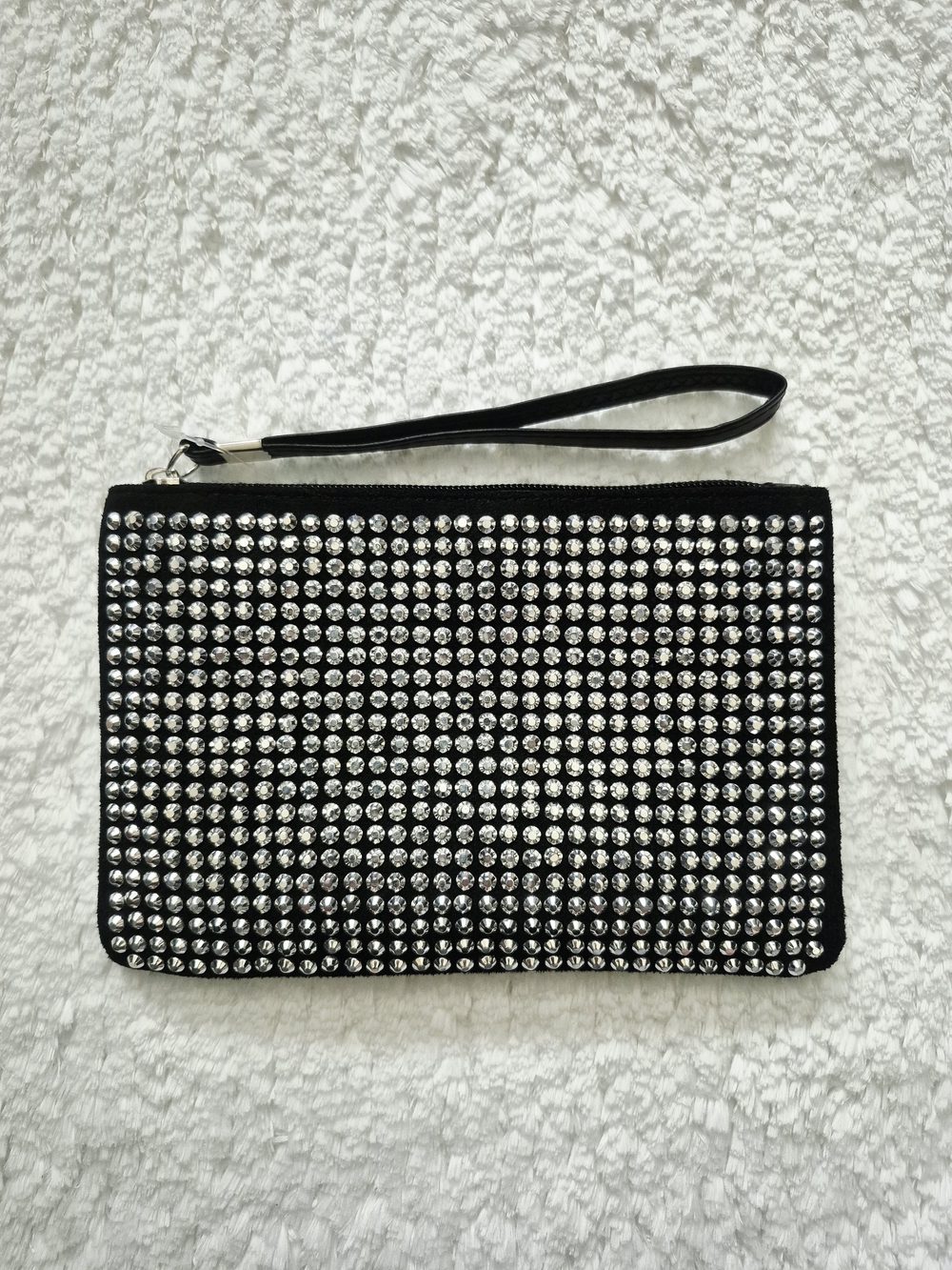 Rhinestone Embellished Clutch Wristlet